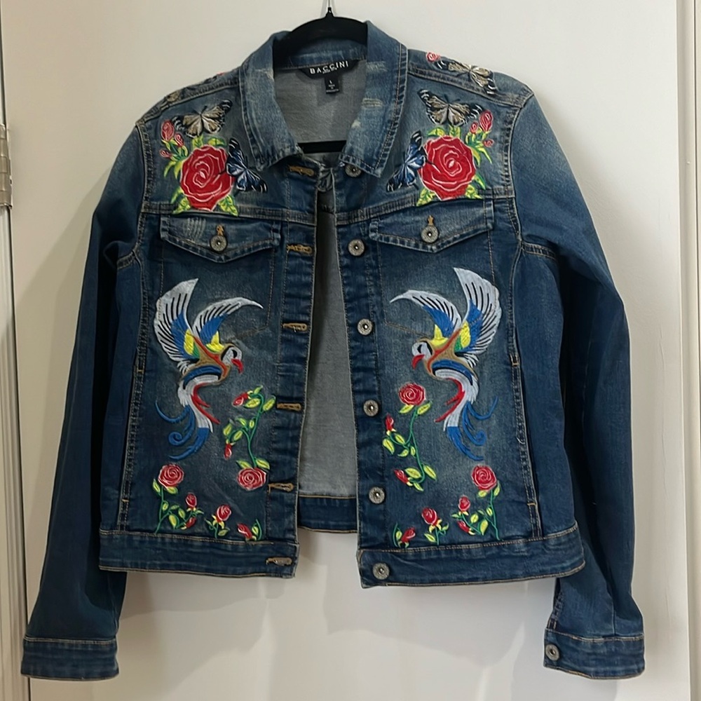 Embroidered denim jacket